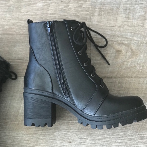 Soda Black Military Combat LaceUp Lug Boot - Picture 3 of 8